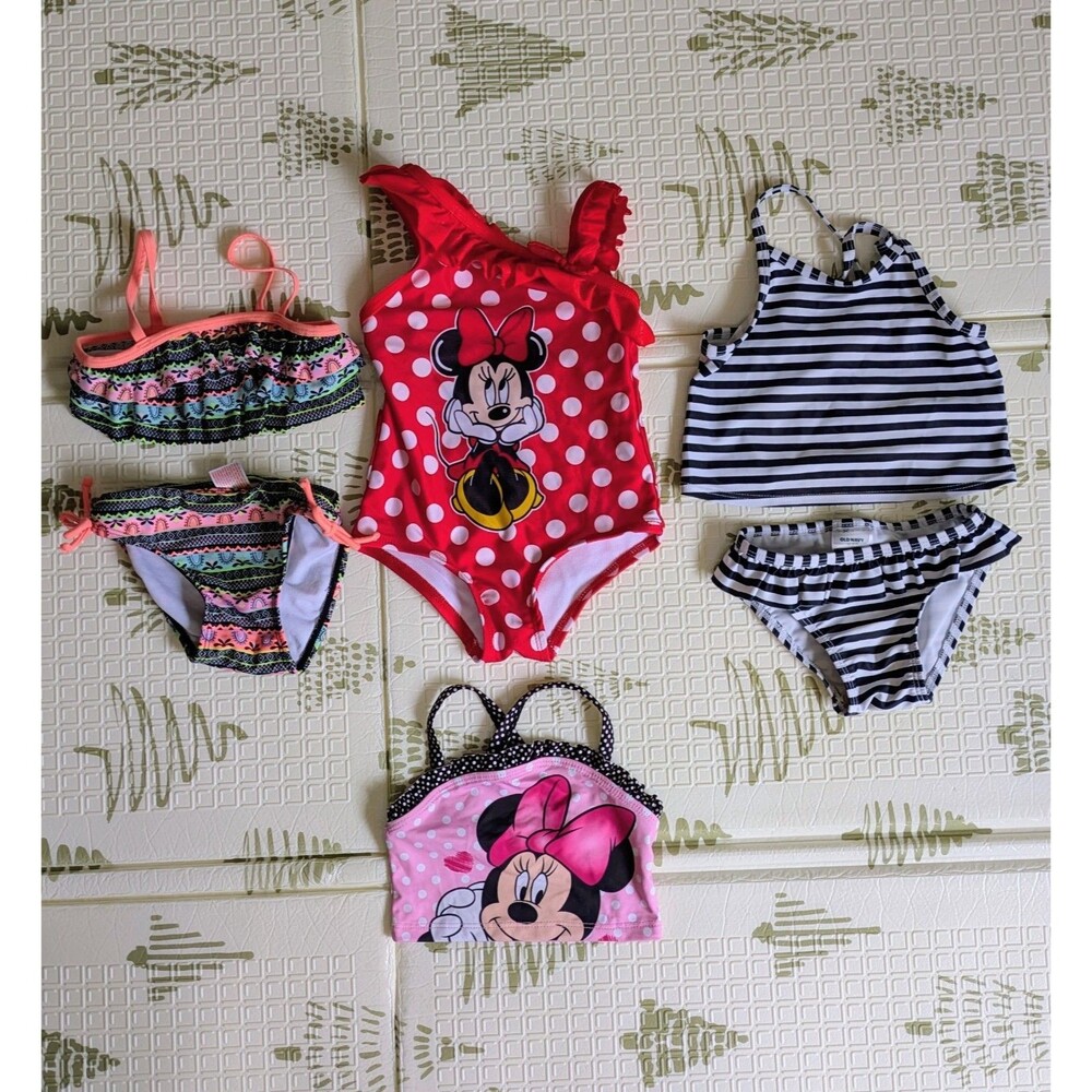 Baby Girl 12-18M Swimsuit Lot 6PCS Disney Minnie Mouse Carter’s Old Navy